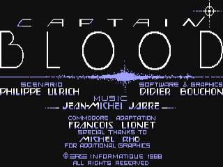 Captain Blood title screen for Commodore 64
